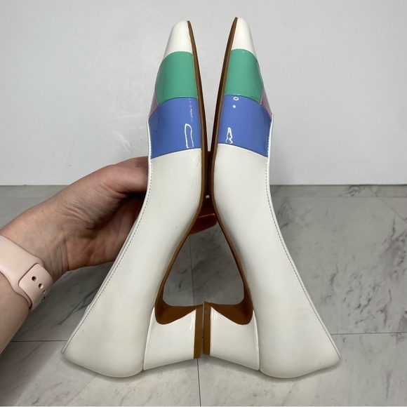 Jeffrey Campbell Pastel Colorblock Patent Leather Pointy Toe Pump 8 1/2 - Picture 7 of 15
